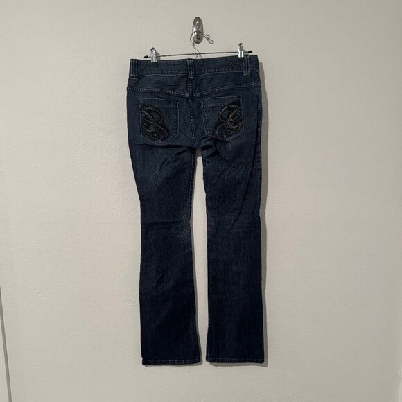 Guess Daredevil Bootcut Jeans Low Rise Embroidered Stones Sz 29 (31x32) - Picture 6 of 13
